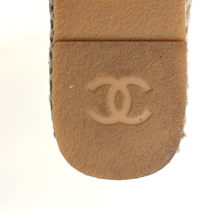 Chanel Denim CC Espadrille Mules 41 Beige Black 6 of 9