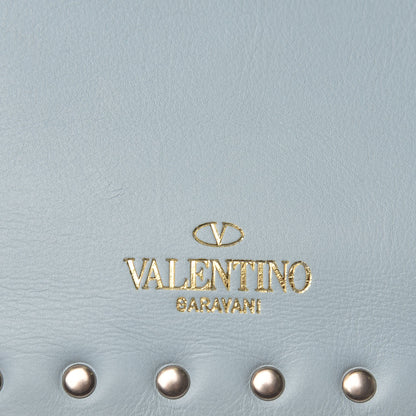 Valentino Garavani Vitello Large Rockstud Zip Pouch Sky Sorbet 8 of 9