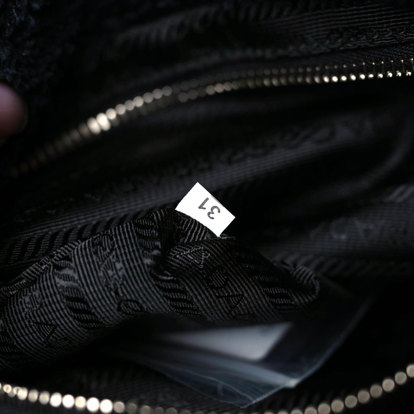 Terry Cloth Tote Bag Black White