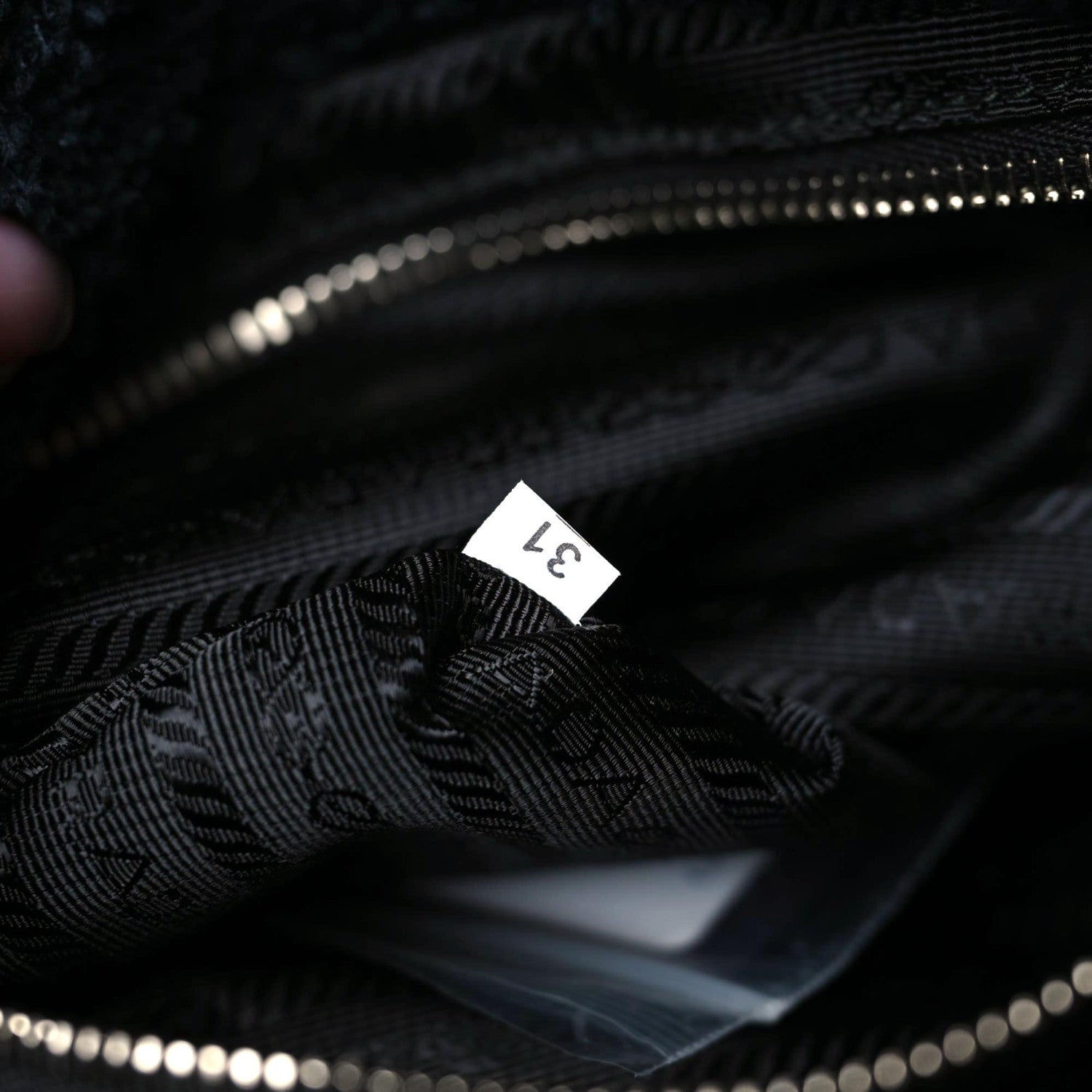 Prada Terry Cloth Tote Bag Black White 9 of 10
