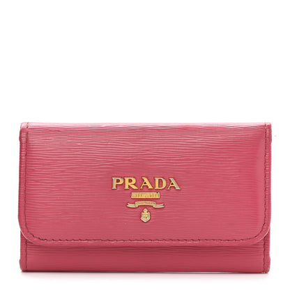 Prada Vitello Move Metal 6 Key Holder Peonia 1 of 8