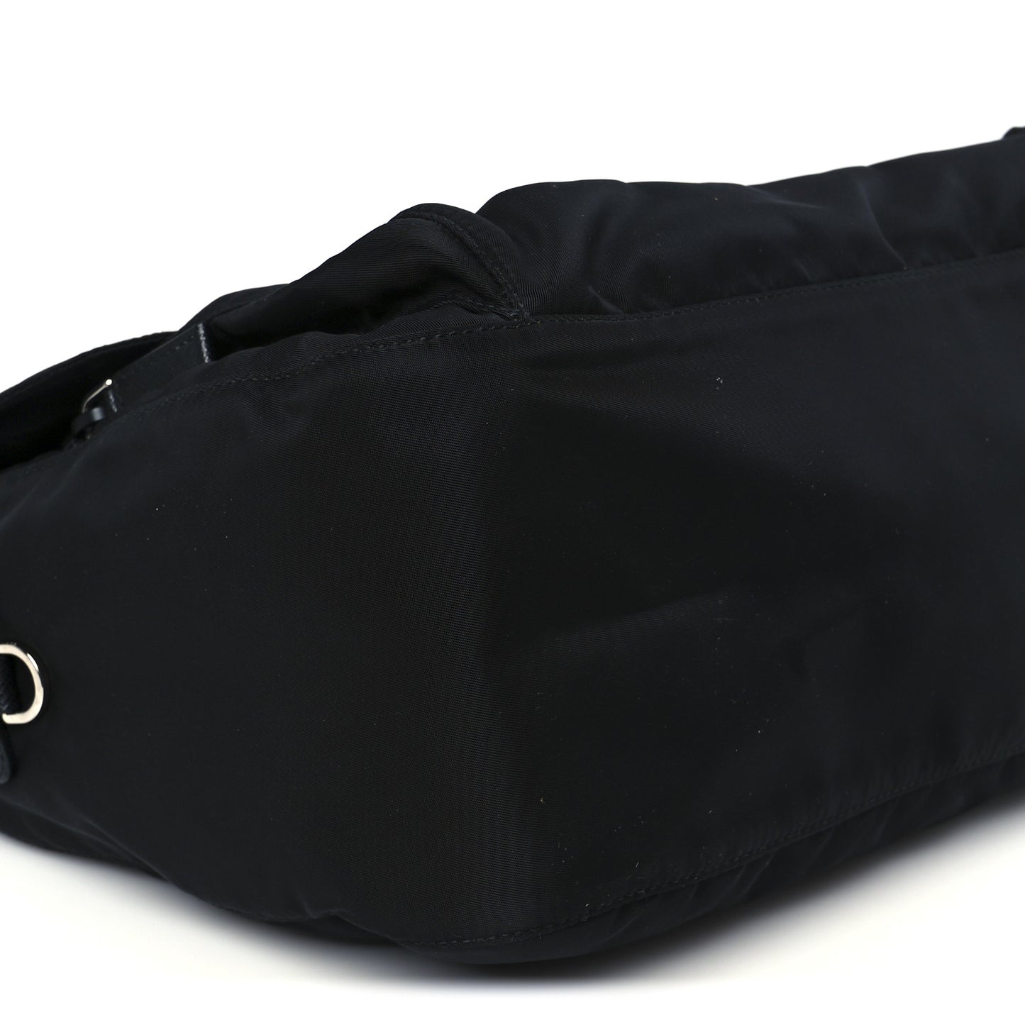 Tessuto Nylon Saffiano Double Buckle Messenger Shoulder Bag Black