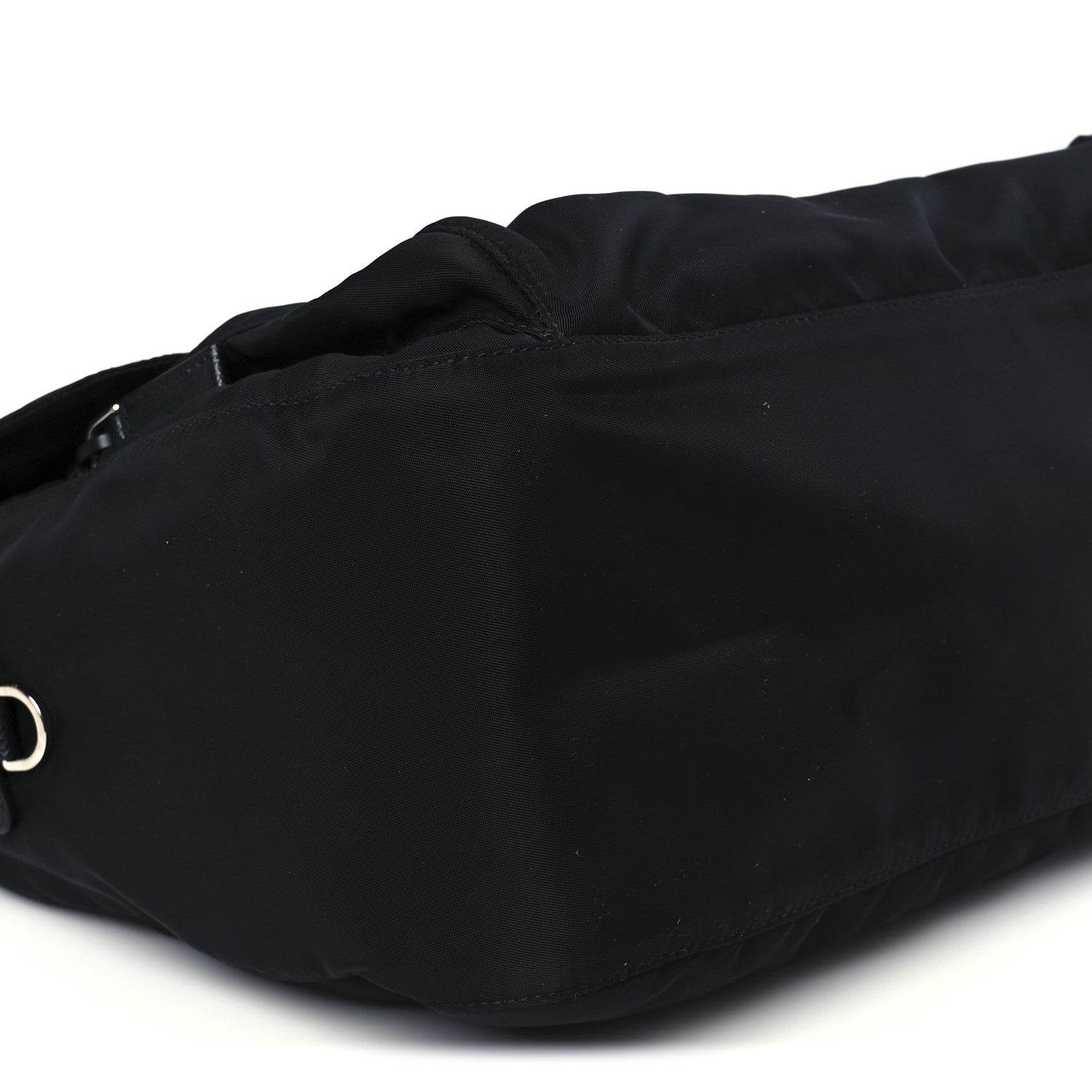 Prada Tessuto Nylon Saffiano Double Buckle Messenger Shoulder Bag Black 9 of 10