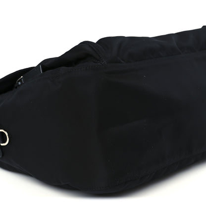 Prada Tessuto Nylon Saffiano Double Buckle Messenger Shoulder Bag Black 9 of 10