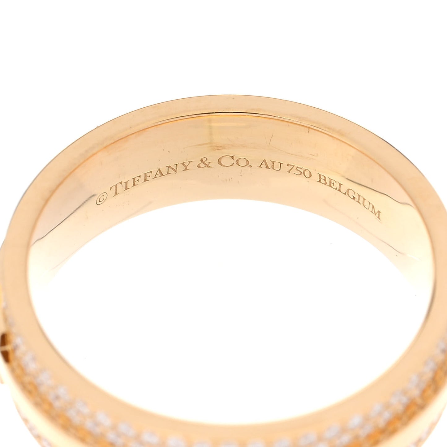 18K Yellow Gold Diamond Wide T Two Pave Ring 52 6