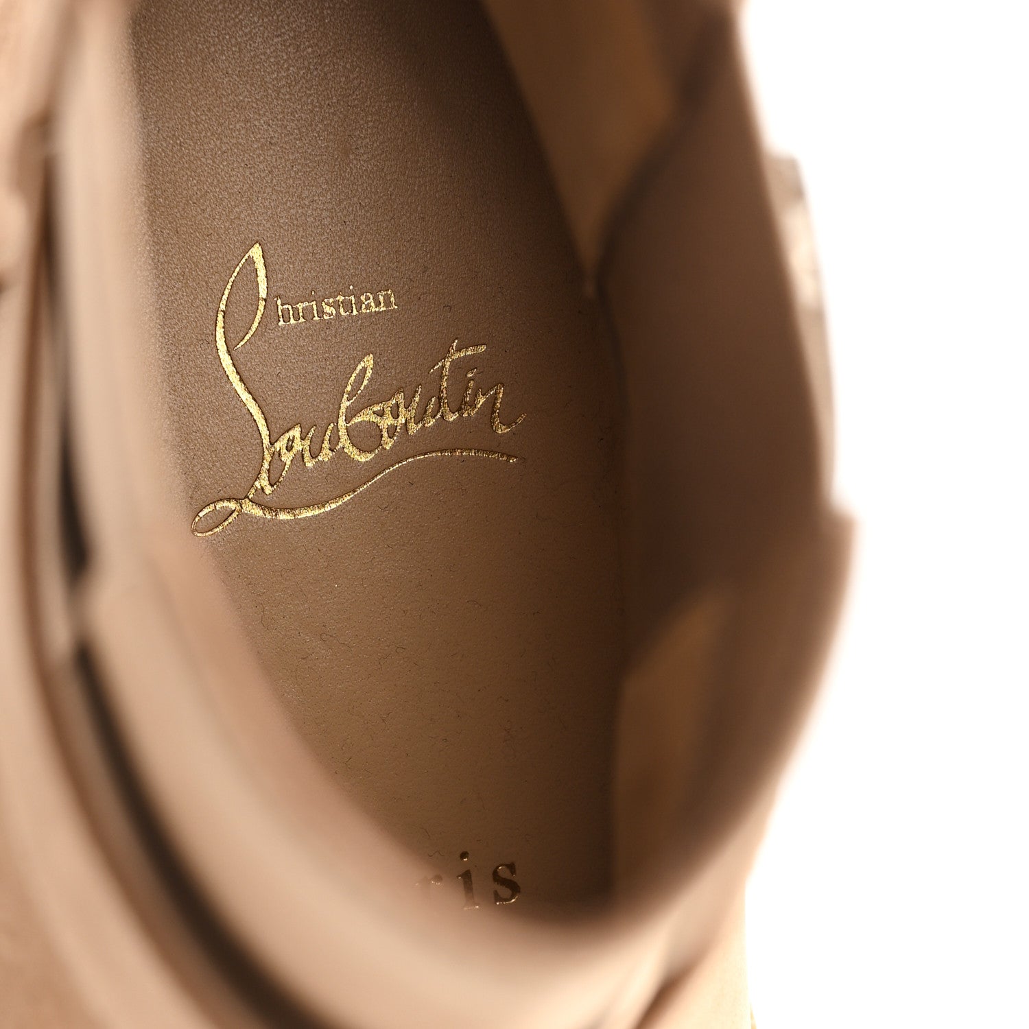 Christian Louboutin Suede CL Chelsea Booty 37.5 Beige 8 of 8