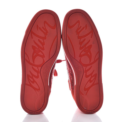 Christian Louboutin Veau Velours Strass Mens Louis Flat Sneakers 41 Red 7 of 18