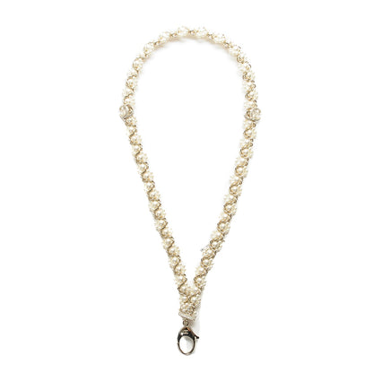 Chanel Pearl Crystal CC Lanyard Necklace Gold 1 of 5