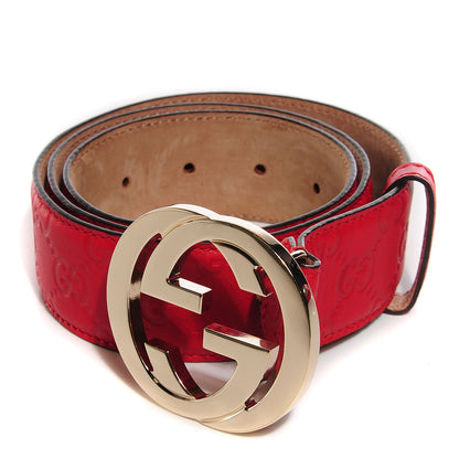 Gucci Guccissima Interlocking G Belt 85 34 Red 1 of 6
