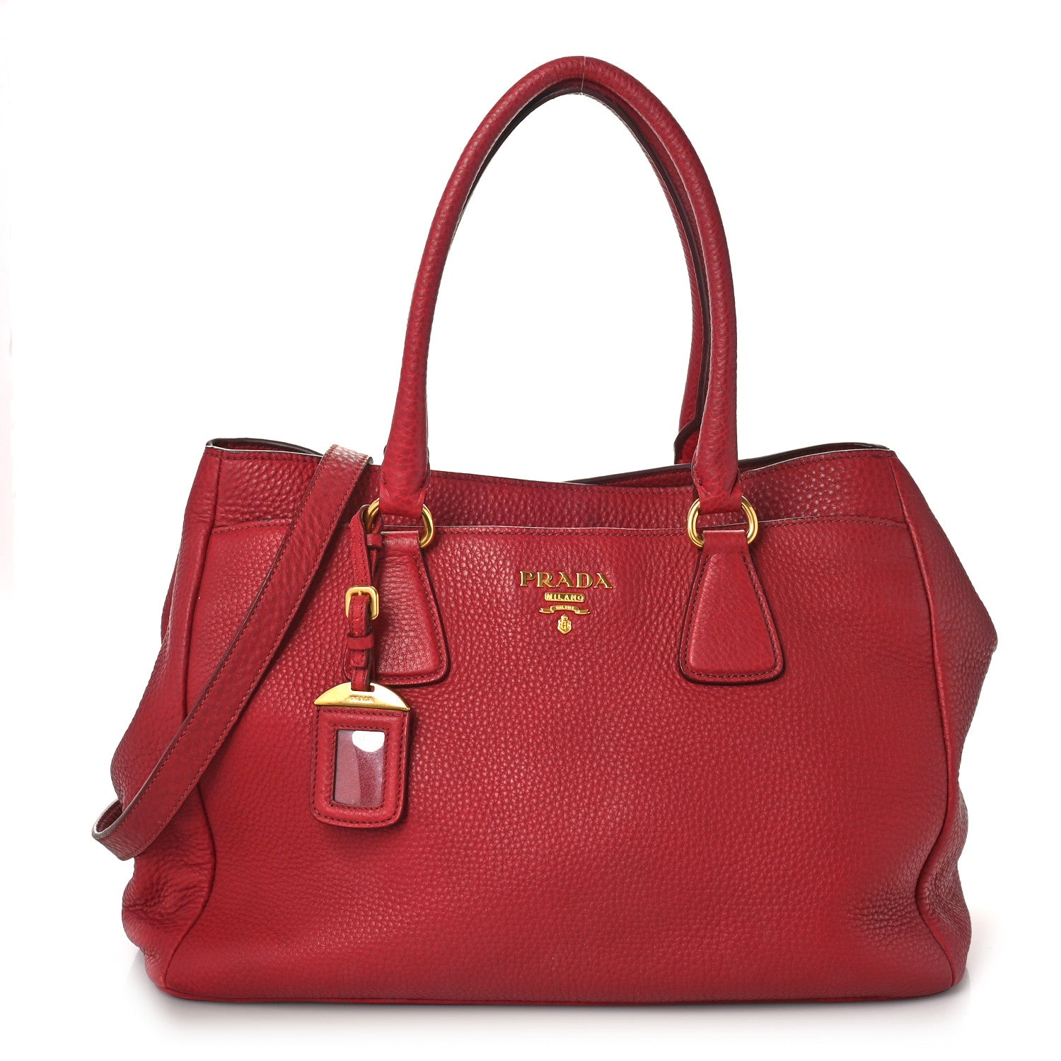 Prada Vitello Daino Tote Rosso 1 of 15
