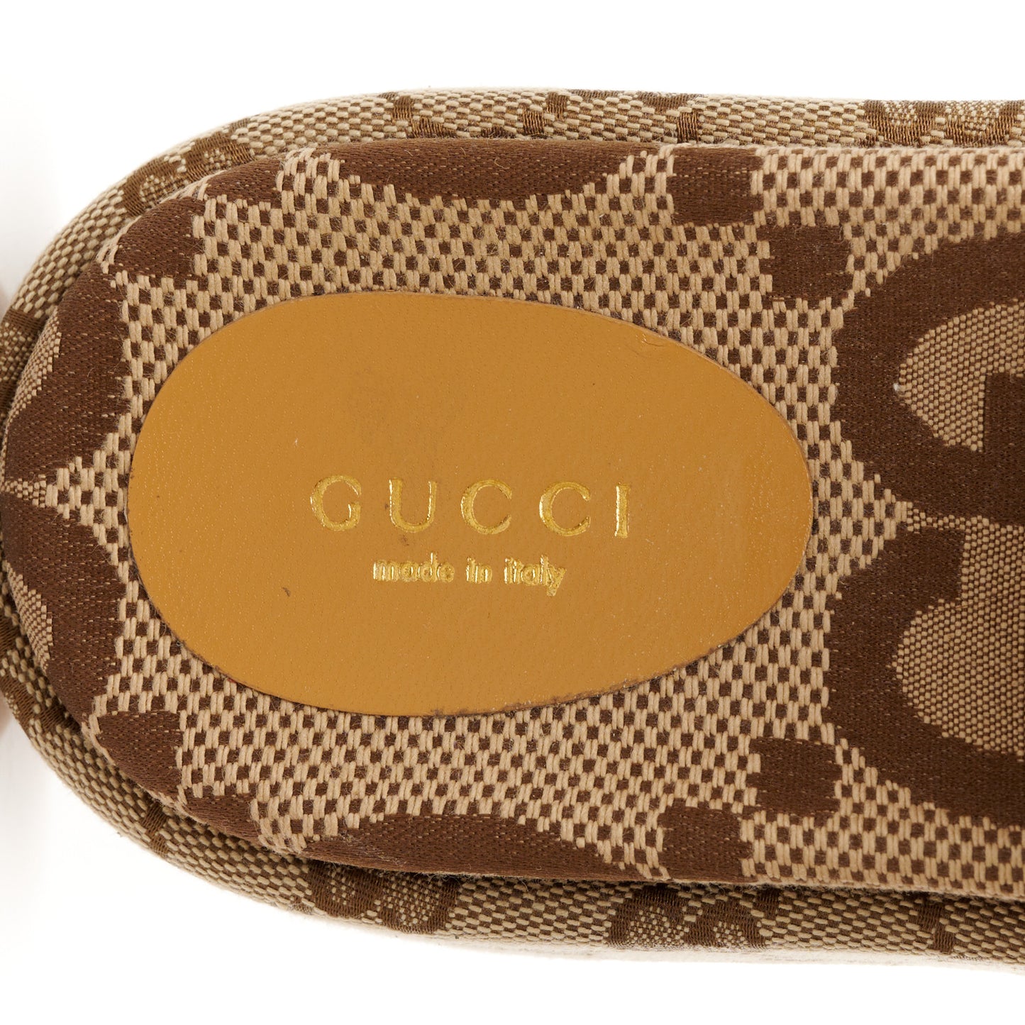 Monogram Maxi GG Angelina Platform 55mm Slide Sandals 36.5 Camel Ebony