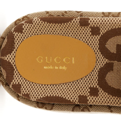 Gucci Monogram Maxi GG Angelina Platform 55mm Slide Sandals 36.5 Camel Ebony 7 of 10