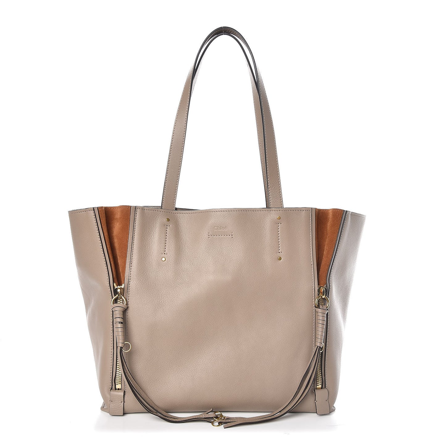 Smooth Calfskin Medium Milo Shopping Tote Motty Grey