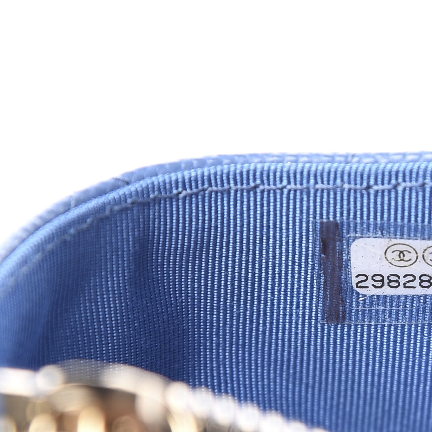 Caviar Quilted CC Zip Card Holder Blue