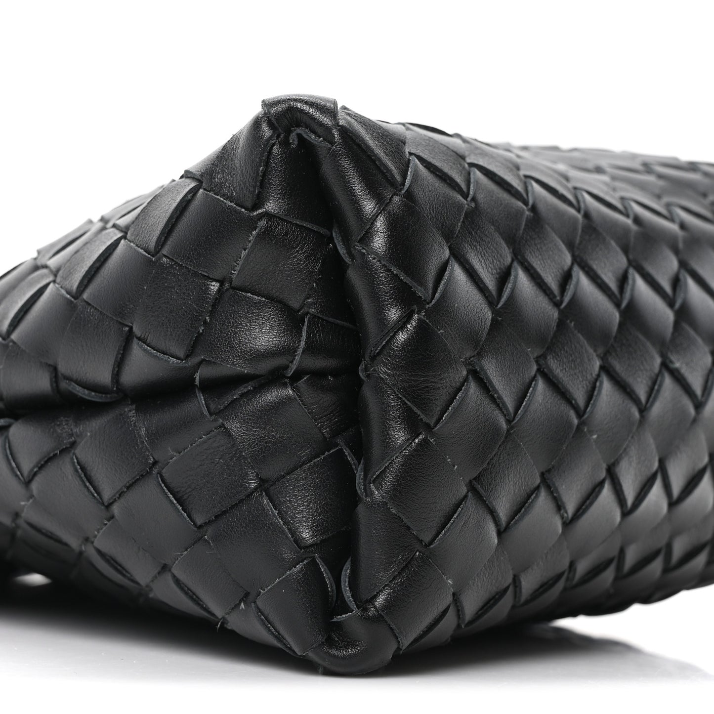 Nappa Intrecciato Small Fold Crossbody Messenger Black