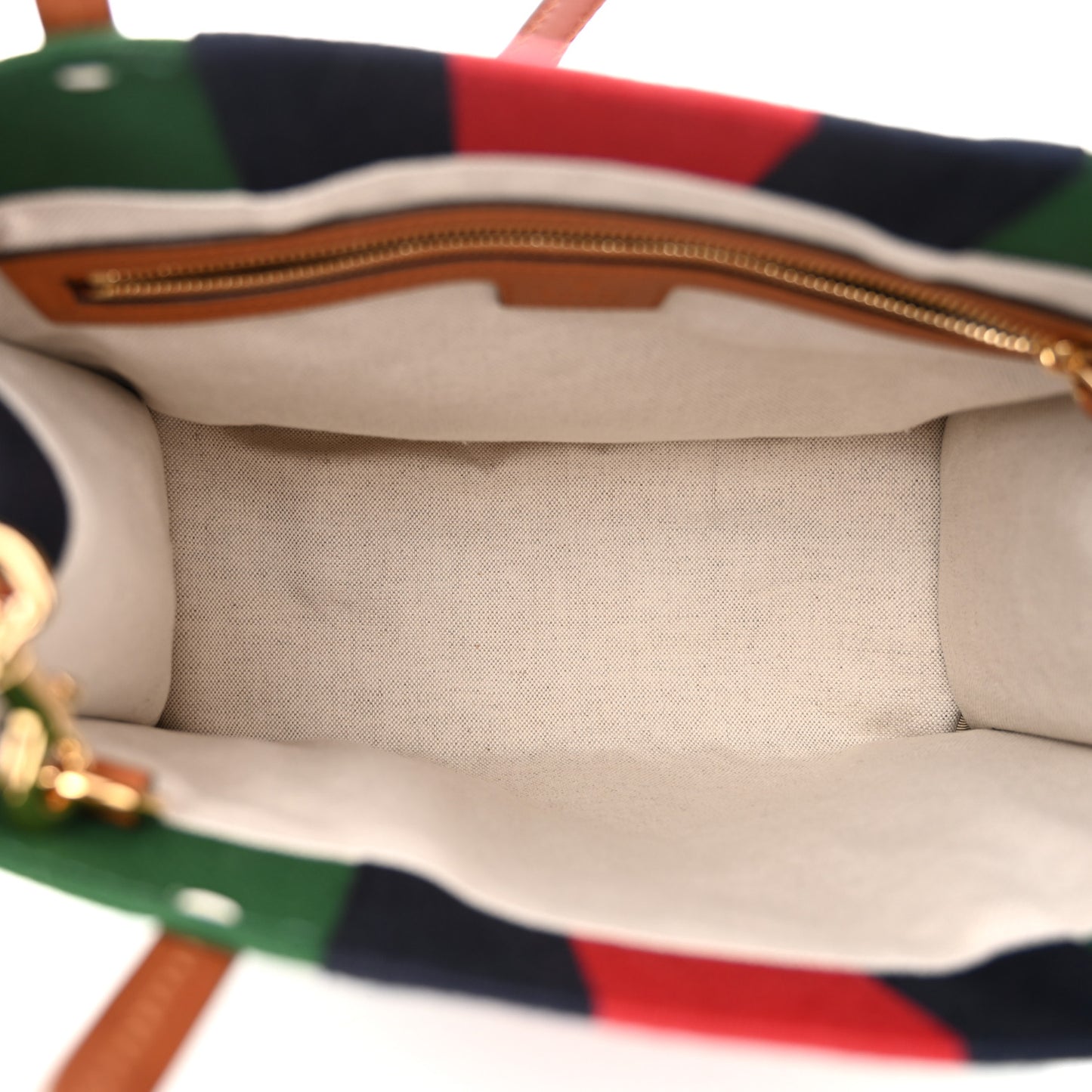 Canvas Calfskin Web Small Interlocking G Tote Bag Green Red