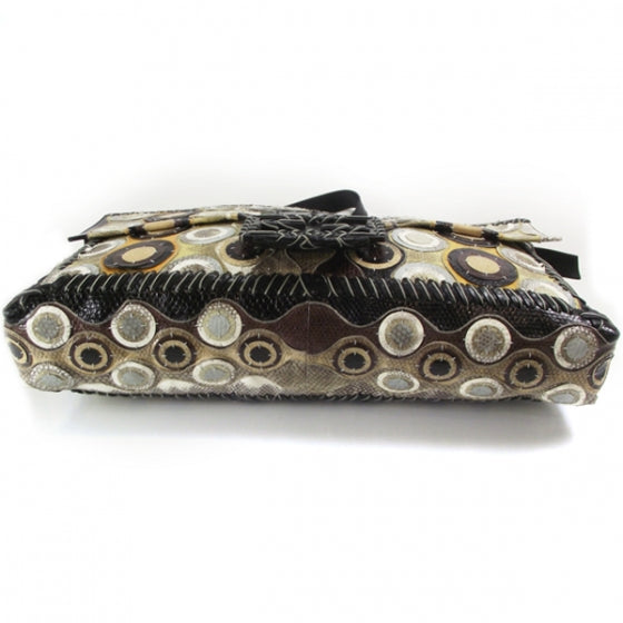 Fendi Extra Large Snakeskin Circles Baguette Bag 4 of 12