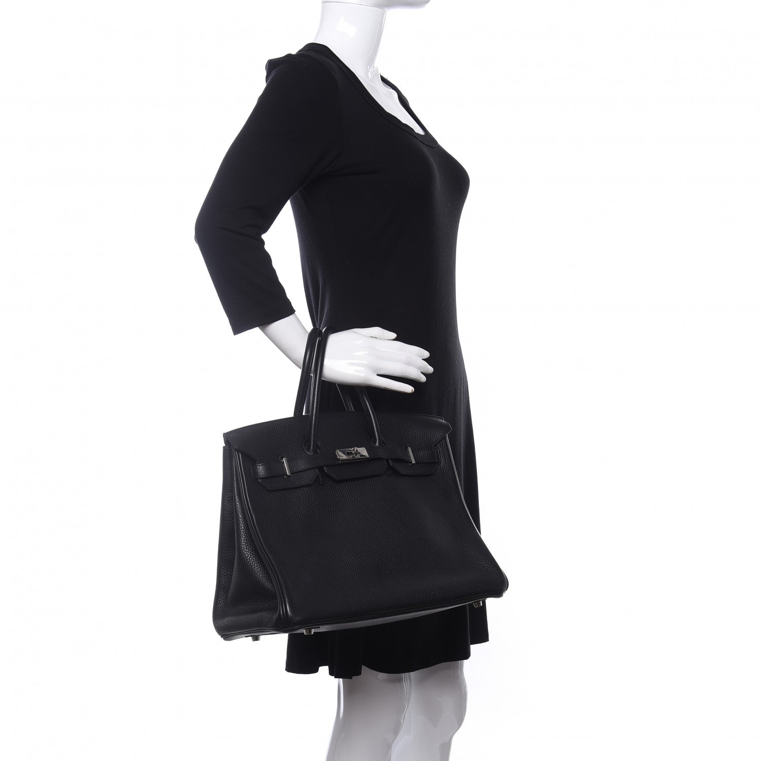 Hermes Taurillon Clemence Birkin 35 Black 2 of 11