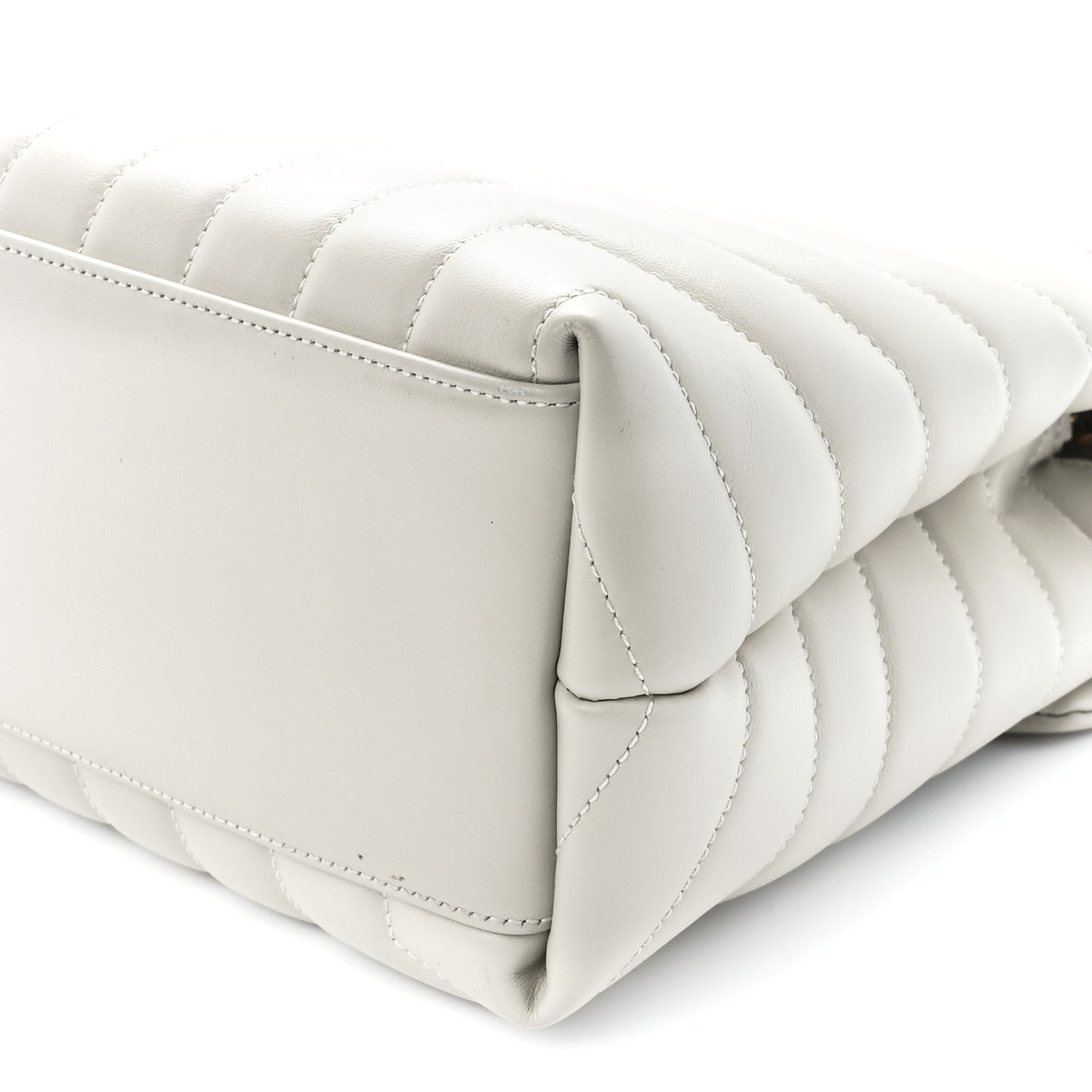 Calfskin Y Quilted Monogram Medium Loulou Chain Satchel Blanc Vintage