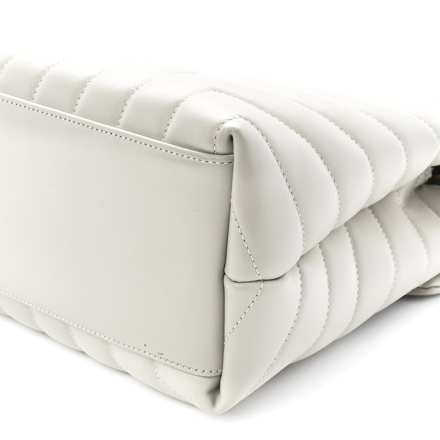 Saint Laurent Calfskin Y Quilted Monogram Medium Loulou Chain Satchel Blanc Vintage 11 of 12