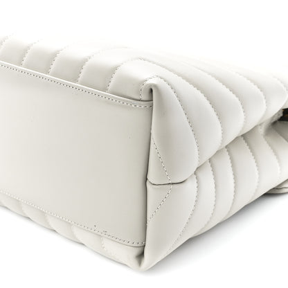 Saint Laurent Calfskin Y Quilted Monogram Medium Loulou Chain Satchel Blanc Vintage 11 of 12