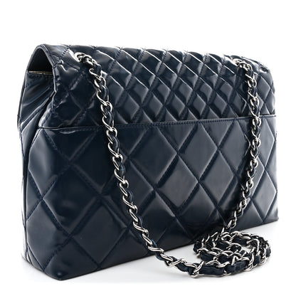 Chanel Vinyl Quilted In the Business Flap Bag Navy Blue 3 of 16