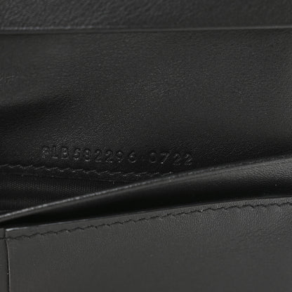 Saint Laurent Patent Calfskin Snakeskin Embossed Uptown Monogram Card Case Black 7 of 8