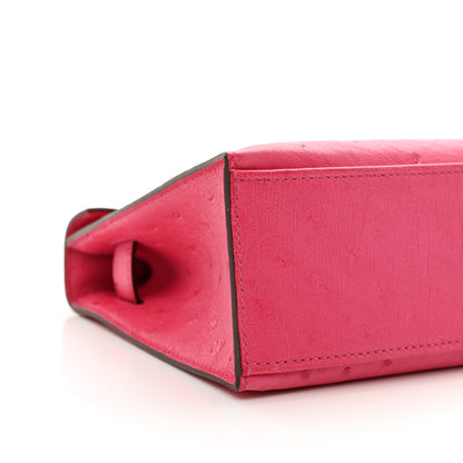 Hermes Ostrich Kelly Pochette Clutch Rose Tyrien 8 of 13