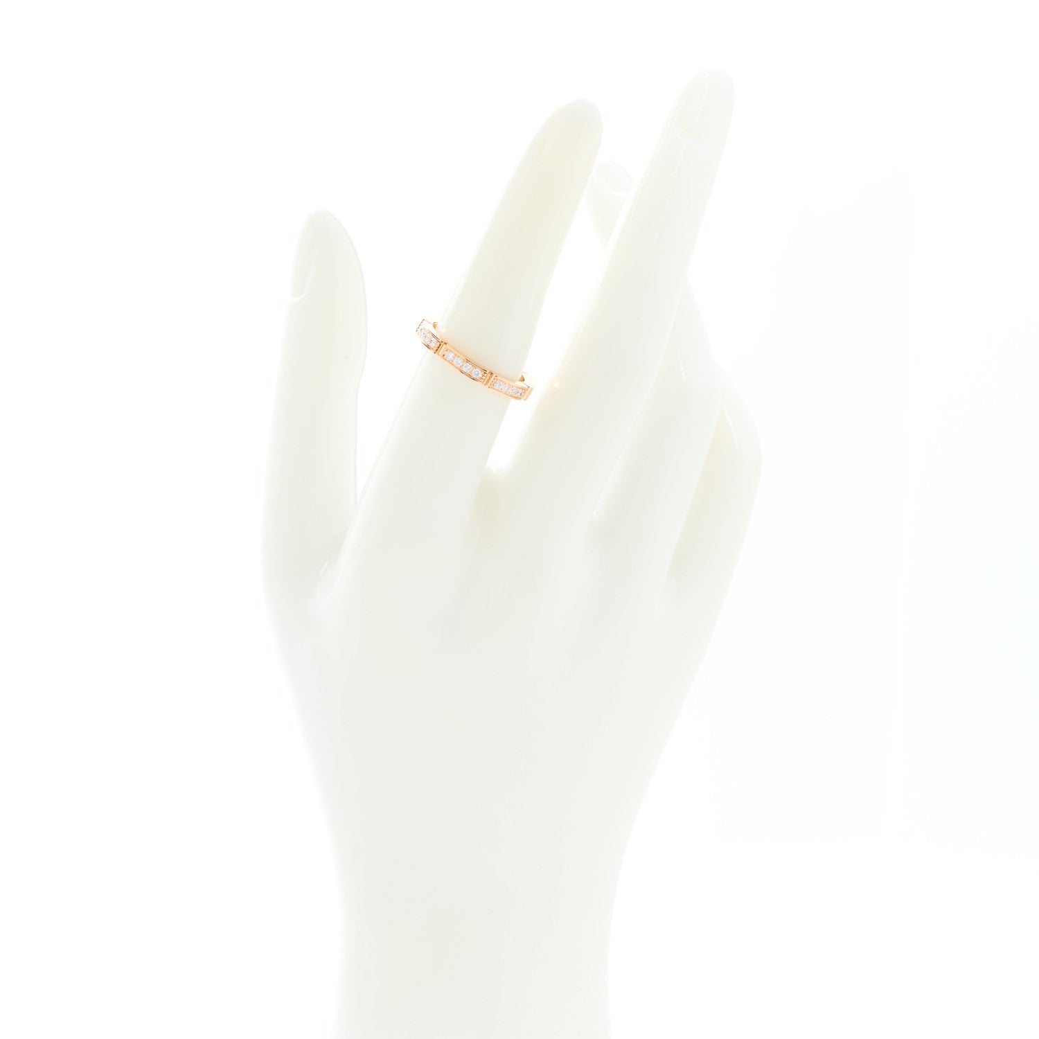 Cartier 18K Pink Gold Diamond Maillon Panthere Half Diamond Wedding Band Ring 53 6.5 2 of 6