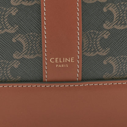 Celine Triomphe Canvas Calfskin Medium Bucket Bag Tan 6 of 9