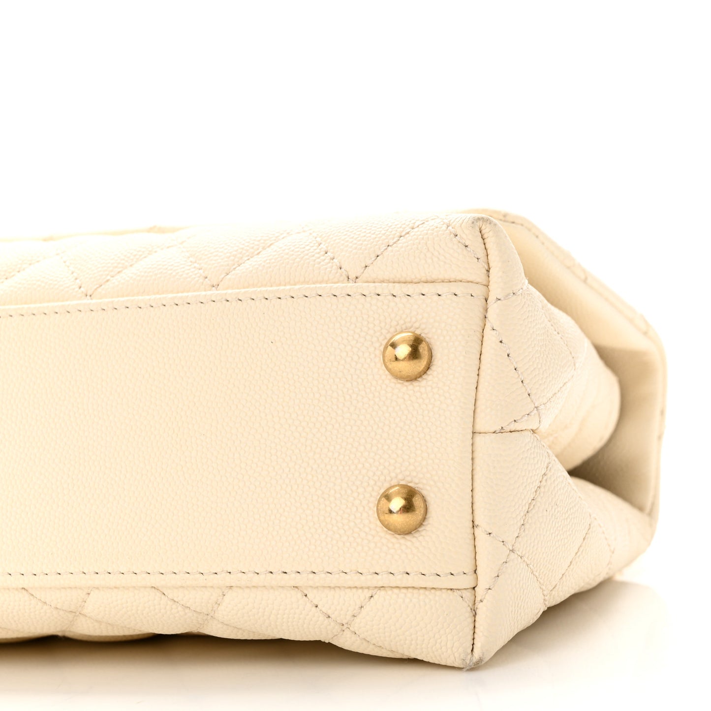Caviar Quilted Mini Coco Handle Flap Beige