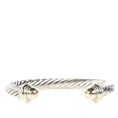 David Yurman Sterling Silver 14K Yellow Gold 7mm Cable Classics Bracelet 1 of 5