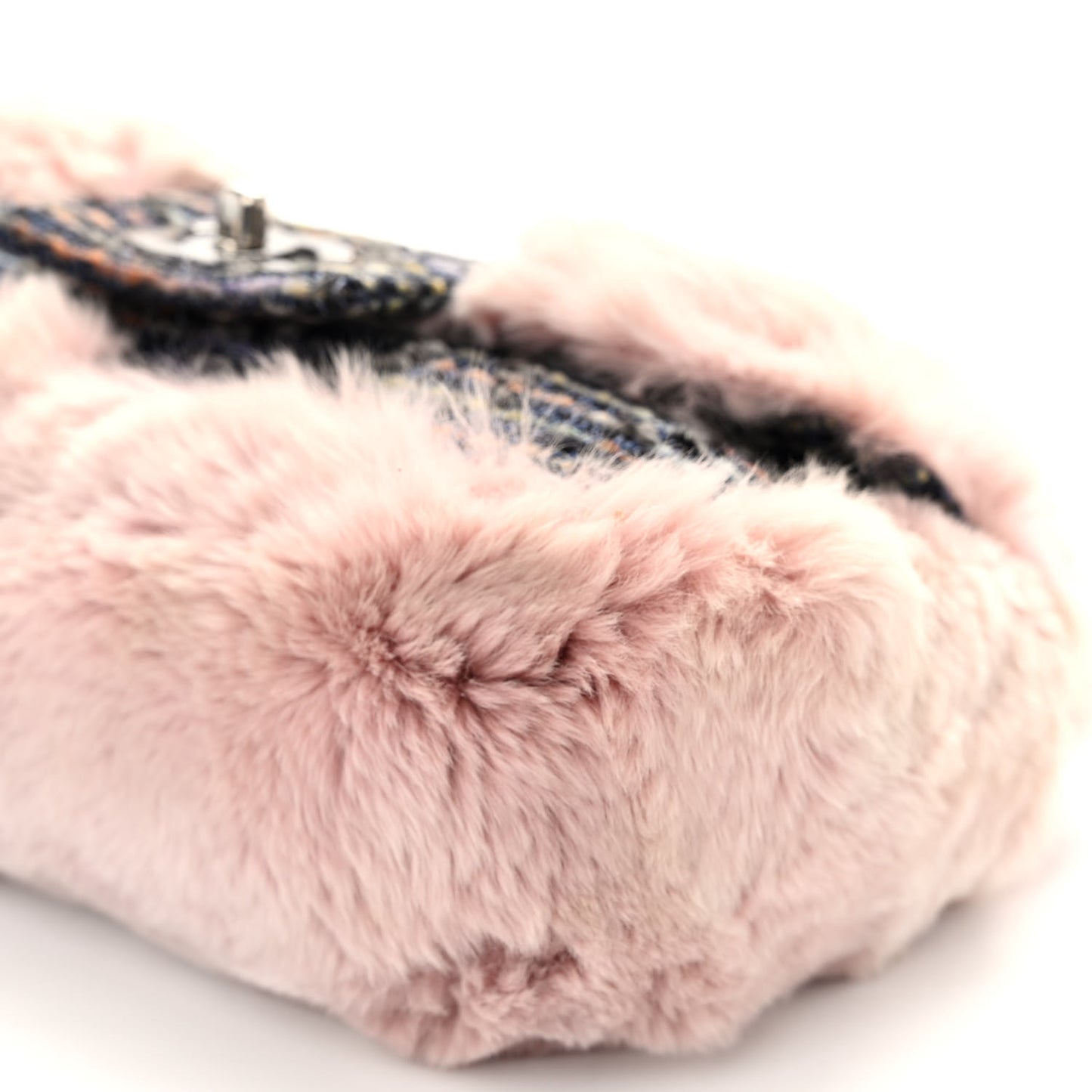 Rabbit Fur Tweed Lizard Small Fantasy Flap Pink