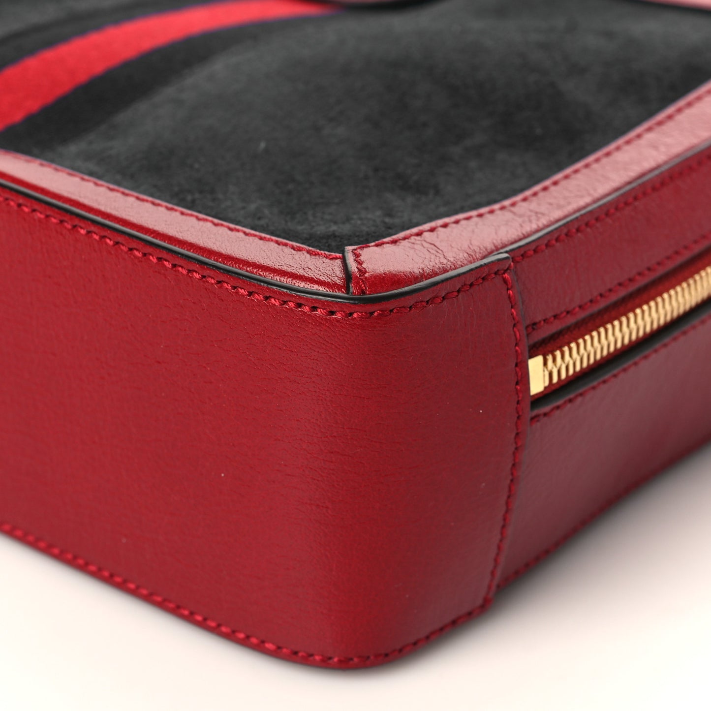 Suede Calfskin Web Small Ophidia Top Handle Shoulder Bag New Blue Romantic Cherry