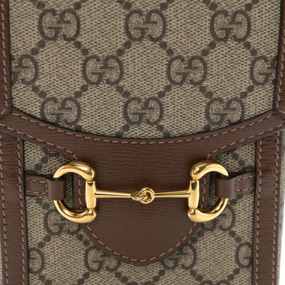 Gucci GG Supreme Monogram Mini Horsebit 1955 Crossbody Bag Beige Brown Sugar 8 of 10