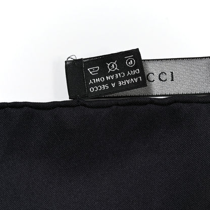 Gucci Silk Twill Flora Beauty Square Scarf Black 5 of 6