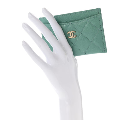 Chanel Caviar Quilted Card Holder Green 2 of 10