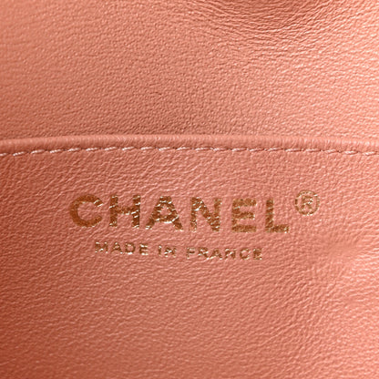 Chanel Lambskin Flat Quilted Knock On Wood Large Vanity Case Beige 5 of 9