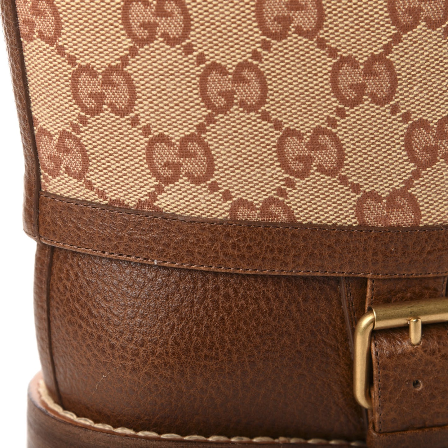 Monogram Canvas GG Boots 37.5 Beige Ruggine