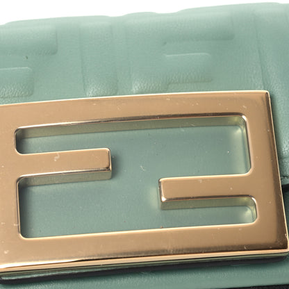 Fendi Nappa Matisse FF Embossed Nano Maxi Buckle Baguette Charm Menta 11 of 11