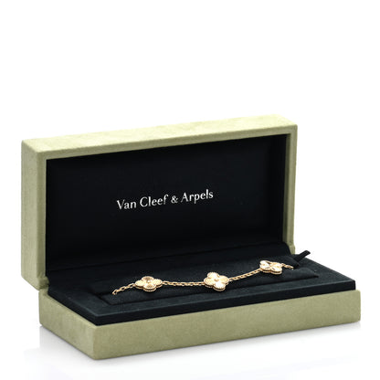 Van Cleef & Arpels 18K Yellow Gold 5 Motifs Guilloche Vintage Alhambra Bracelet 4 of 4