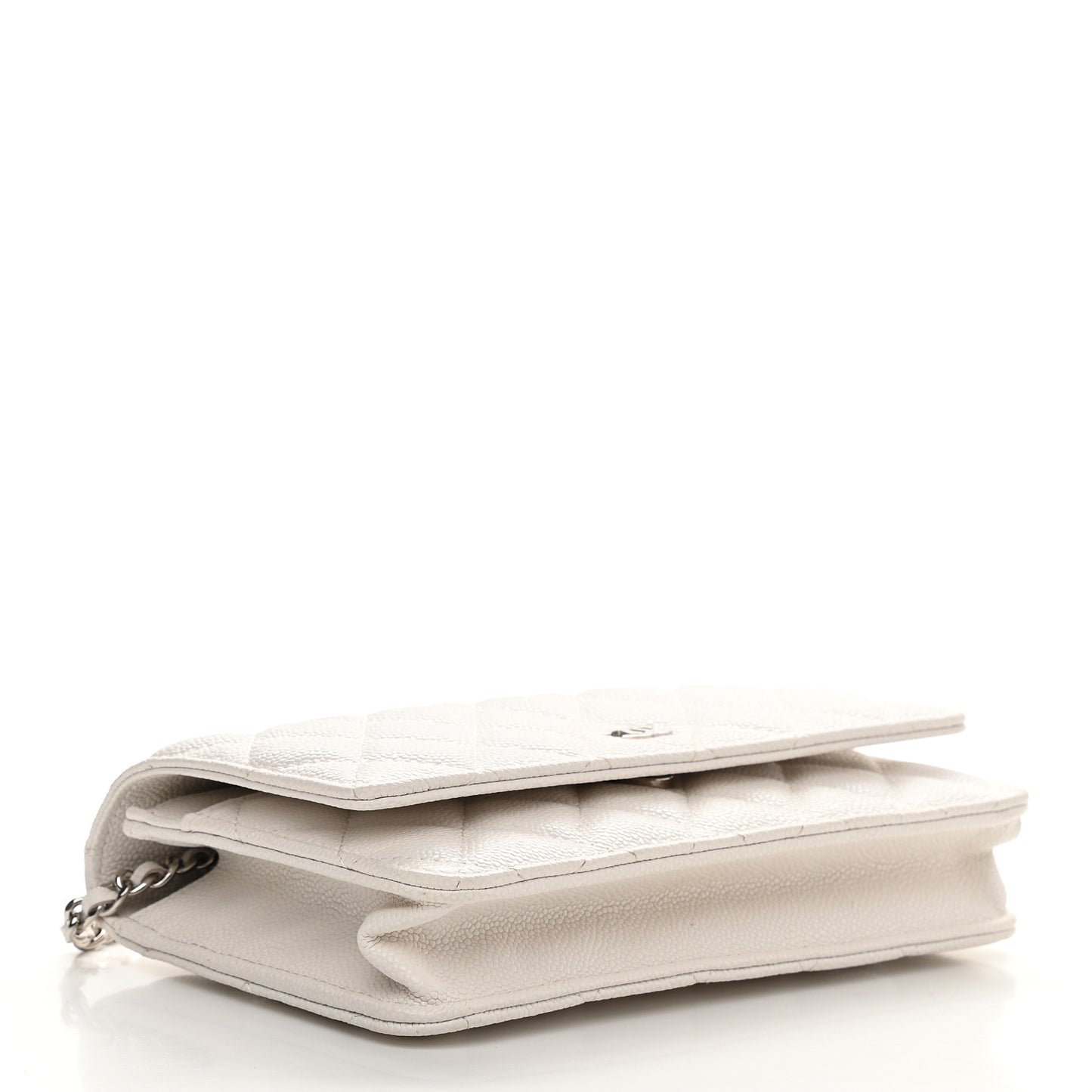 Caviar Quilted Wallet On Chain WOC White