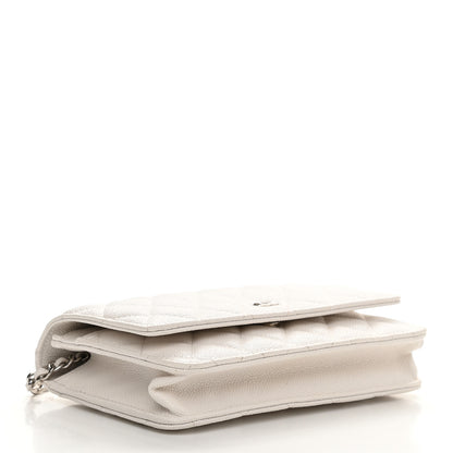Chanel Caviar Quilted Wallet On Chain WOC White 4 of 10
