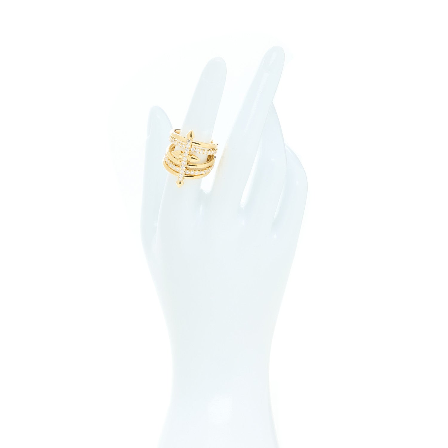 Tiffany X PHARRELL 18K Yellow Gold Diamond Titan Five Row Ring 55 7.25 2 of 5