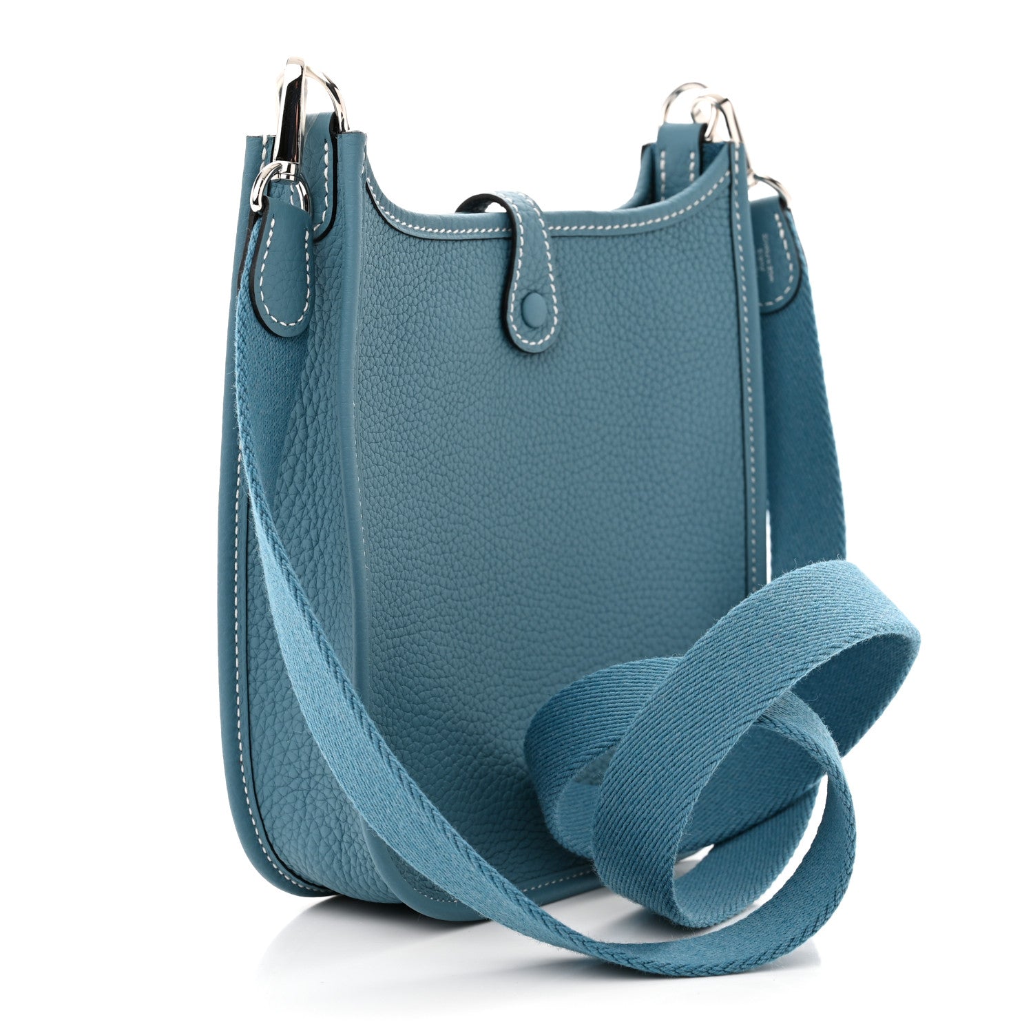 Hermes Taurillon Clemence Evelyne TPM New Blue Jean 3 of 11