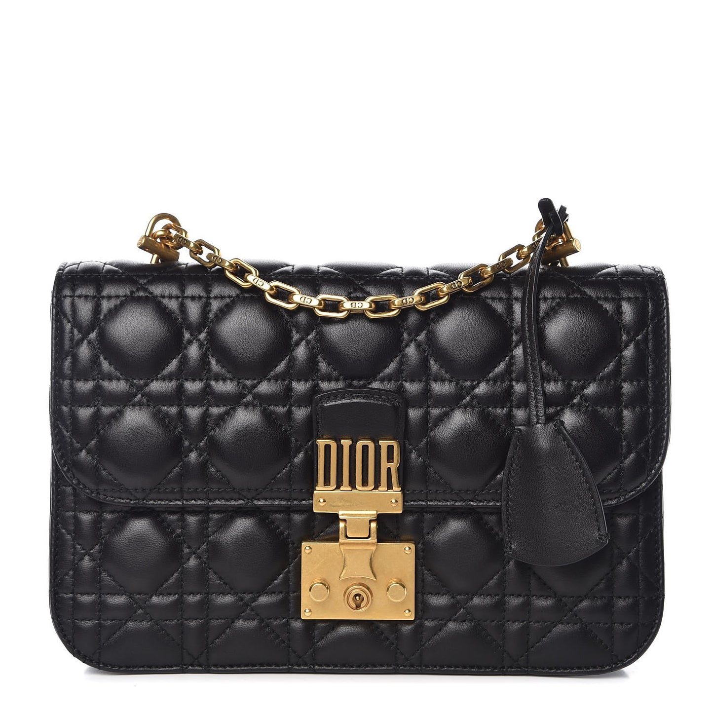 Lambskin Cannage Large Dioraddict Flap Bag Black