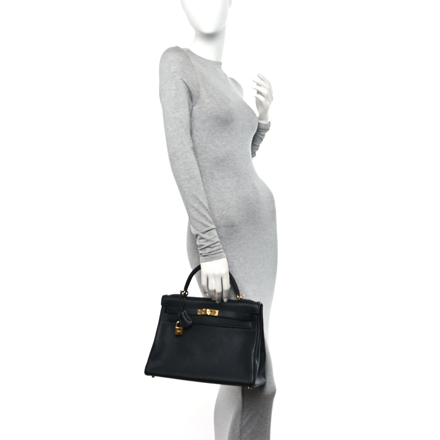 Hermes Taurillon Clemence Kelly Retourne 32 Black 2 of 11