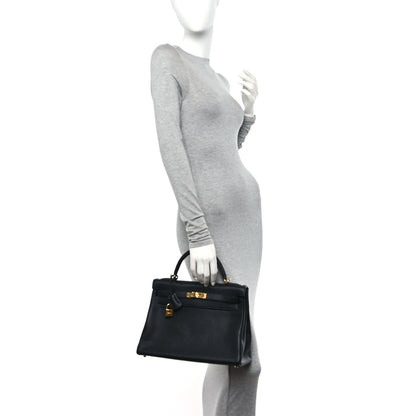 Hermes Taurillon Clemence Kelly Retourne 32 Black 2 of 11