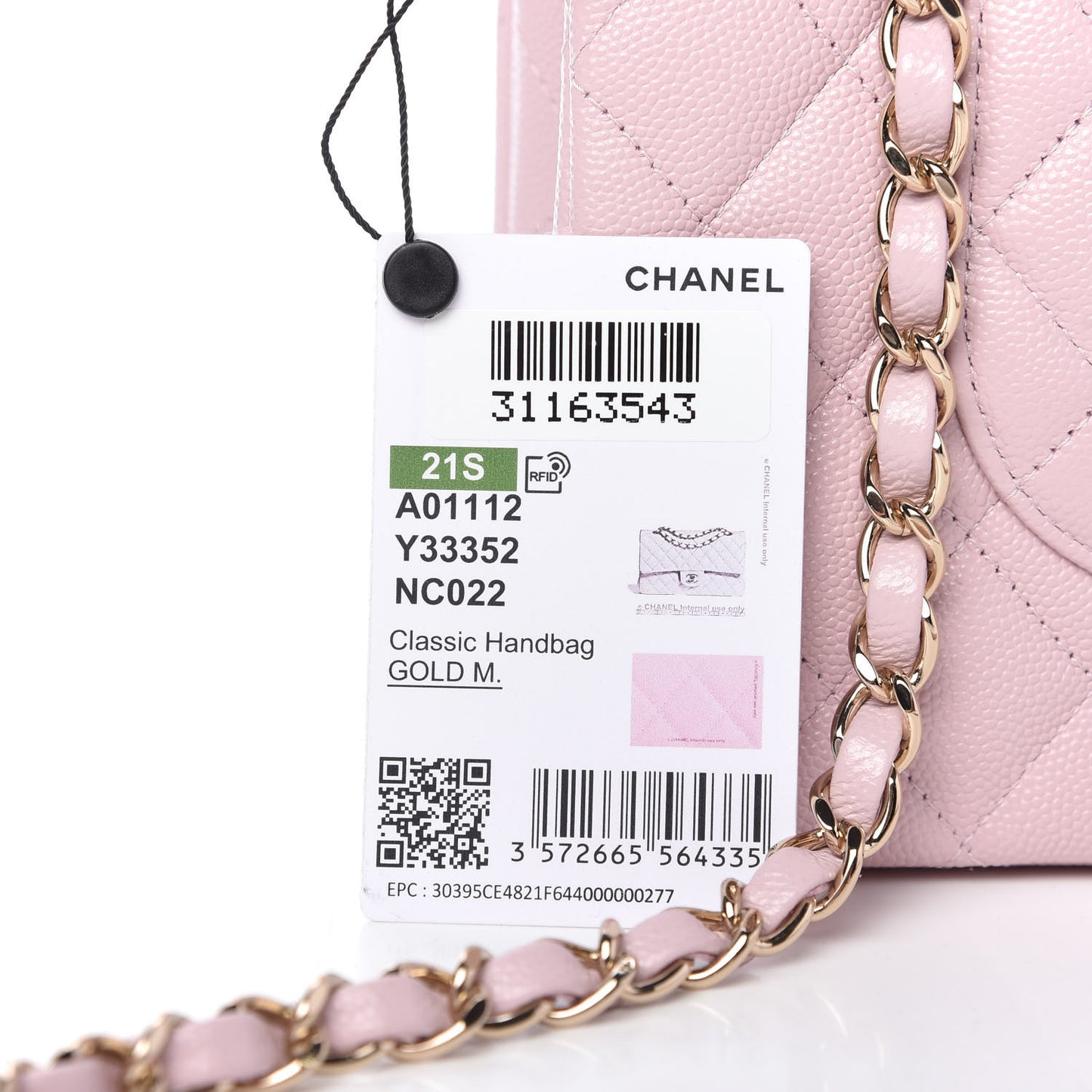 Caviar Quilted Medium Double Flap Light Pink