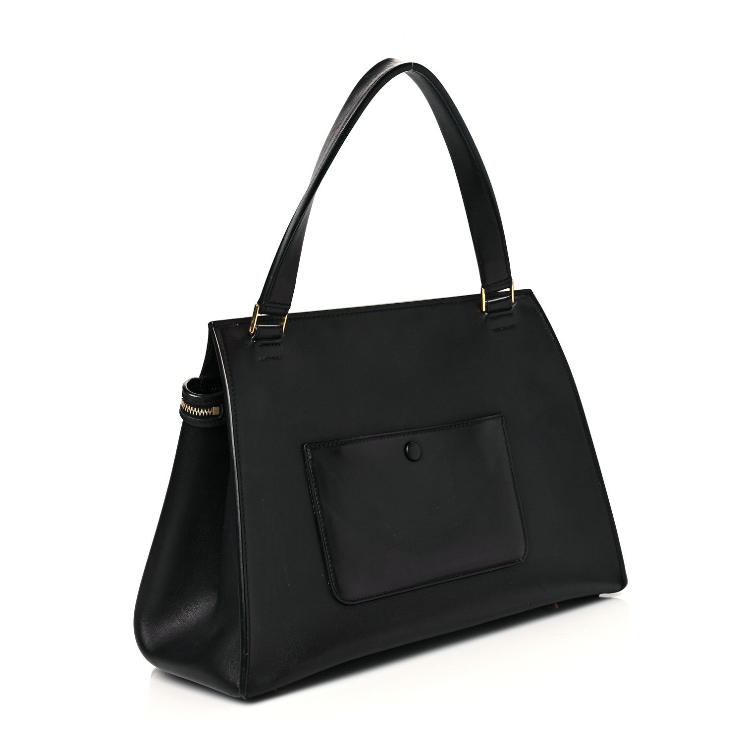 Celine Smooth Calfskin Medium Bi-Color Edge Shoulder Bag Black Navy 2 of 8